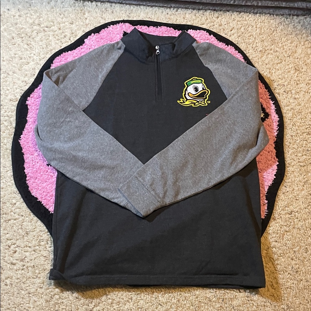 Oregon Ducks Black & Gray Quarter-Zip